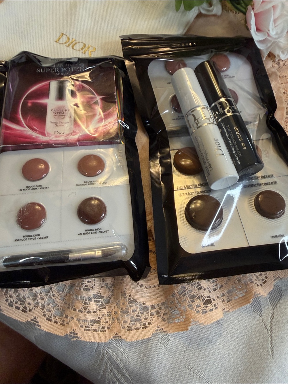 Dior Lipstick Sample Pods & Mini Stick Set - Brown & Nude Tones